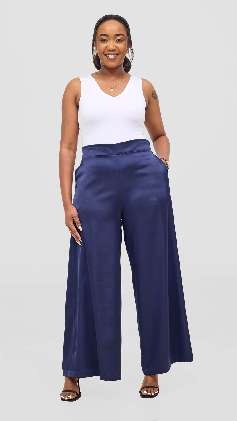 Vivo Iyana Wide Leg Pants - Navy