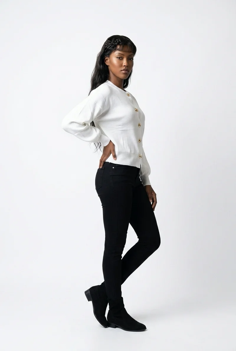 Stylish Sisters Knit Cardigan - White