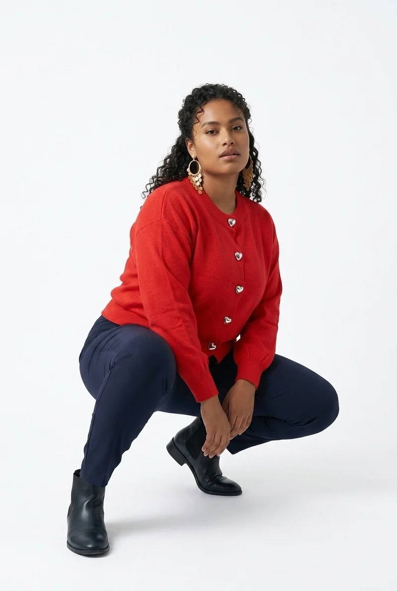 Stylish Sisters Knit Cardigan - Red