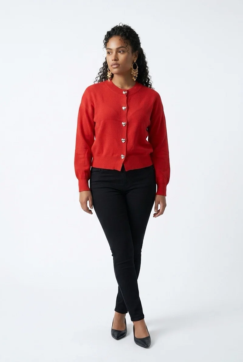 Stylish Sisters Knit Cardigan - Red