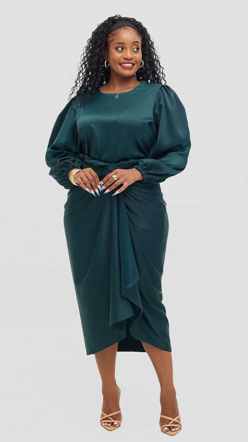 Shona Buba Skirt Set - Emerald Green