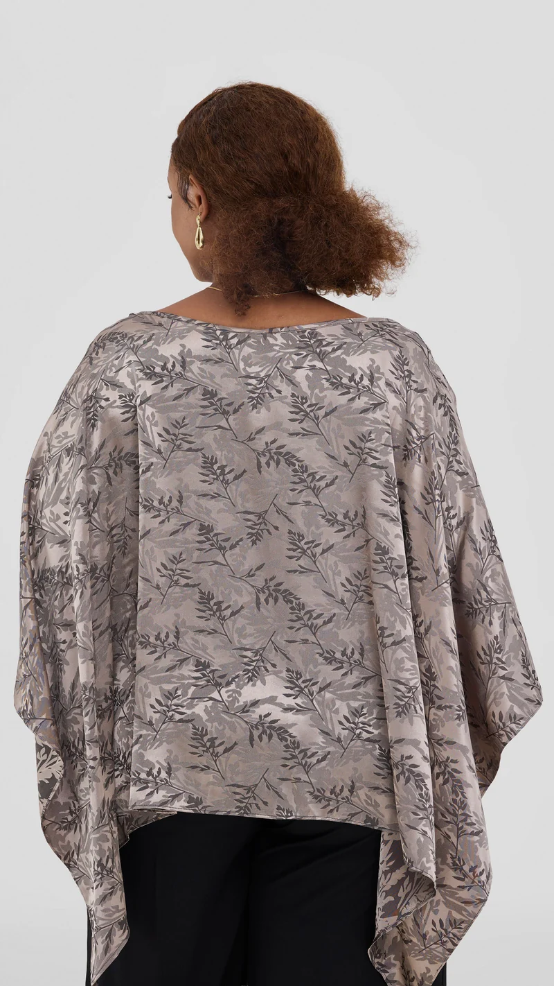 Vivo Multiway Short Kimono in Satin - Hunters Textured Print