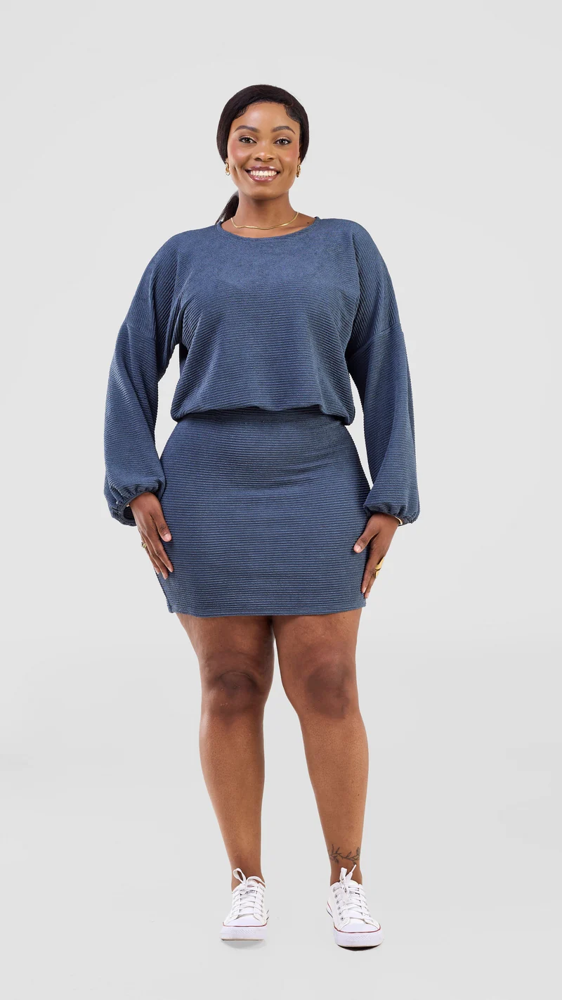 Vivo Alma Drawstring Top - Powder Blue