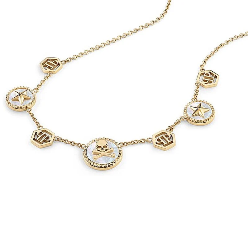 Philipp Plein Damen Halskette PLEIN MINI LOGO Goldfarben PJ2EA10NU