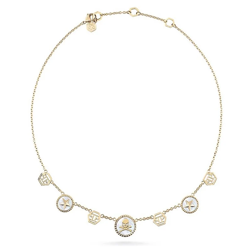 Philipp Plein Damen Halskette PLEIN MINI LOGO Goldfarben PJ2EA10NU