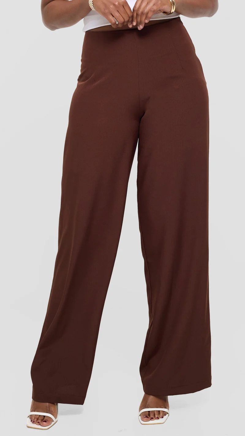 Vivo Kani Wide Leg Pants - Chocolate Brown