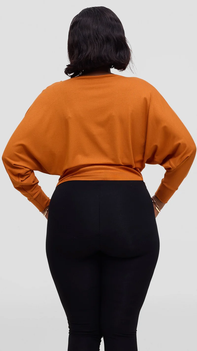 Vivo Bana Batwing Top in Jersey - Rust