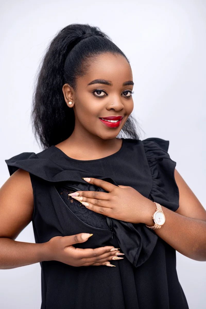 Navaa Collection A-line Nuru Dress - Black ( Breastfeeding-friendly)