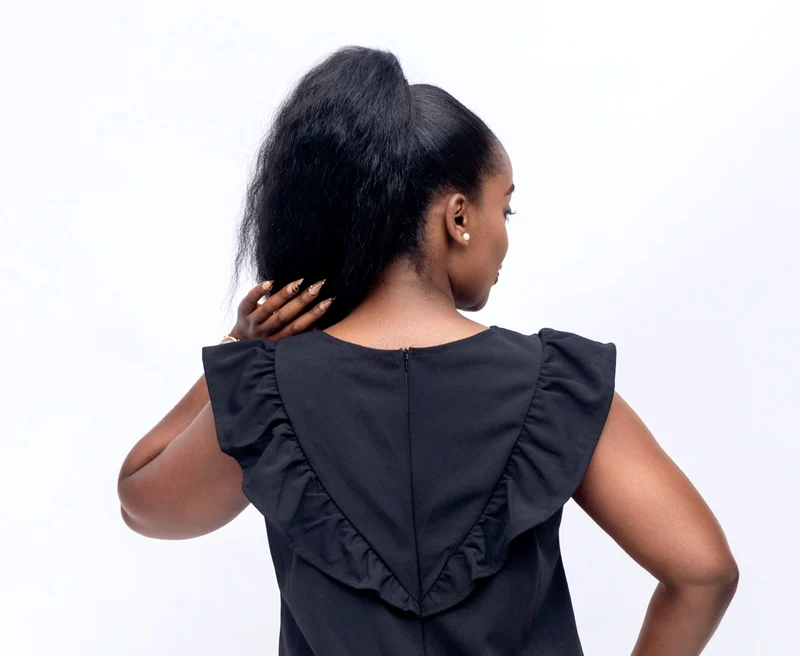 Navaa Collection A-line Nuru Dress - Black ( Breastfeeding-friendly)