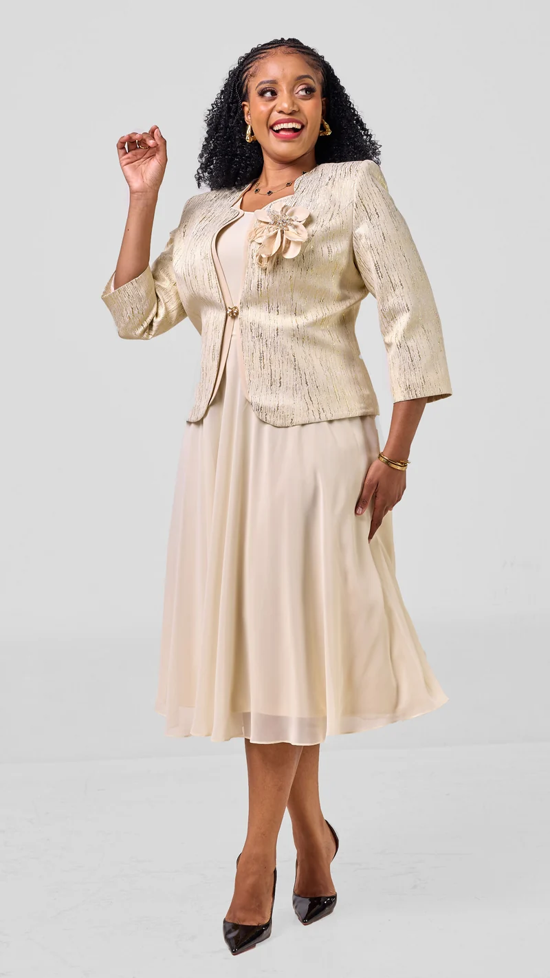 The Sarai Flowing Suit Set - Gold