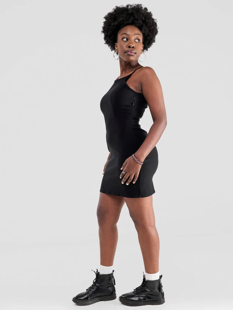 Zoya Yuni Halter Dress - Black