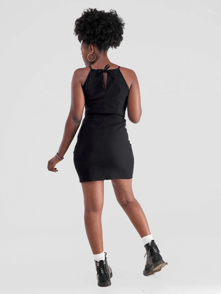 Zoya Yuni Halter Dress - Black