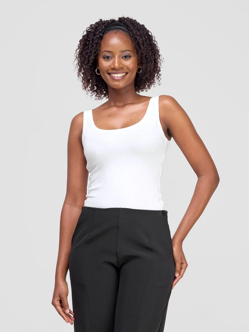 Vivo Basic Tank Top In Jersey - White