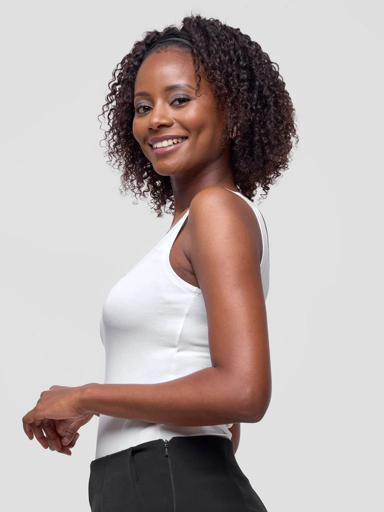 Vivo Basic Tank Top In Jersey - White