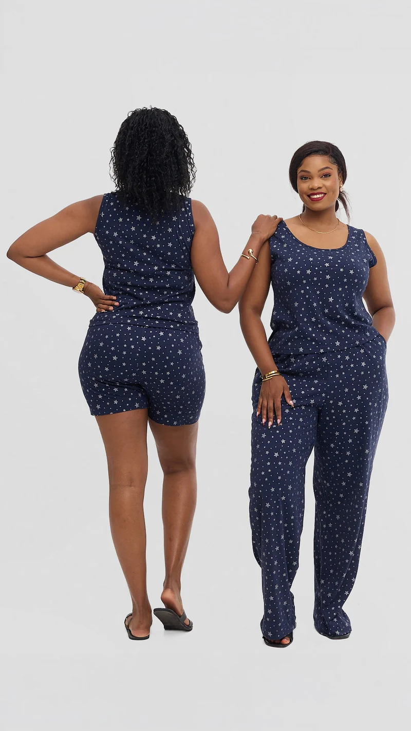 Inroses Star Luxe Lounge Wear-Four Piece Set-Navy Blue