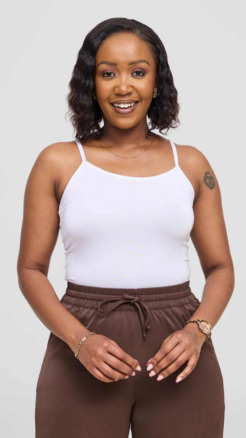 Vivo Spaghetti Tank Top in Jersey - White