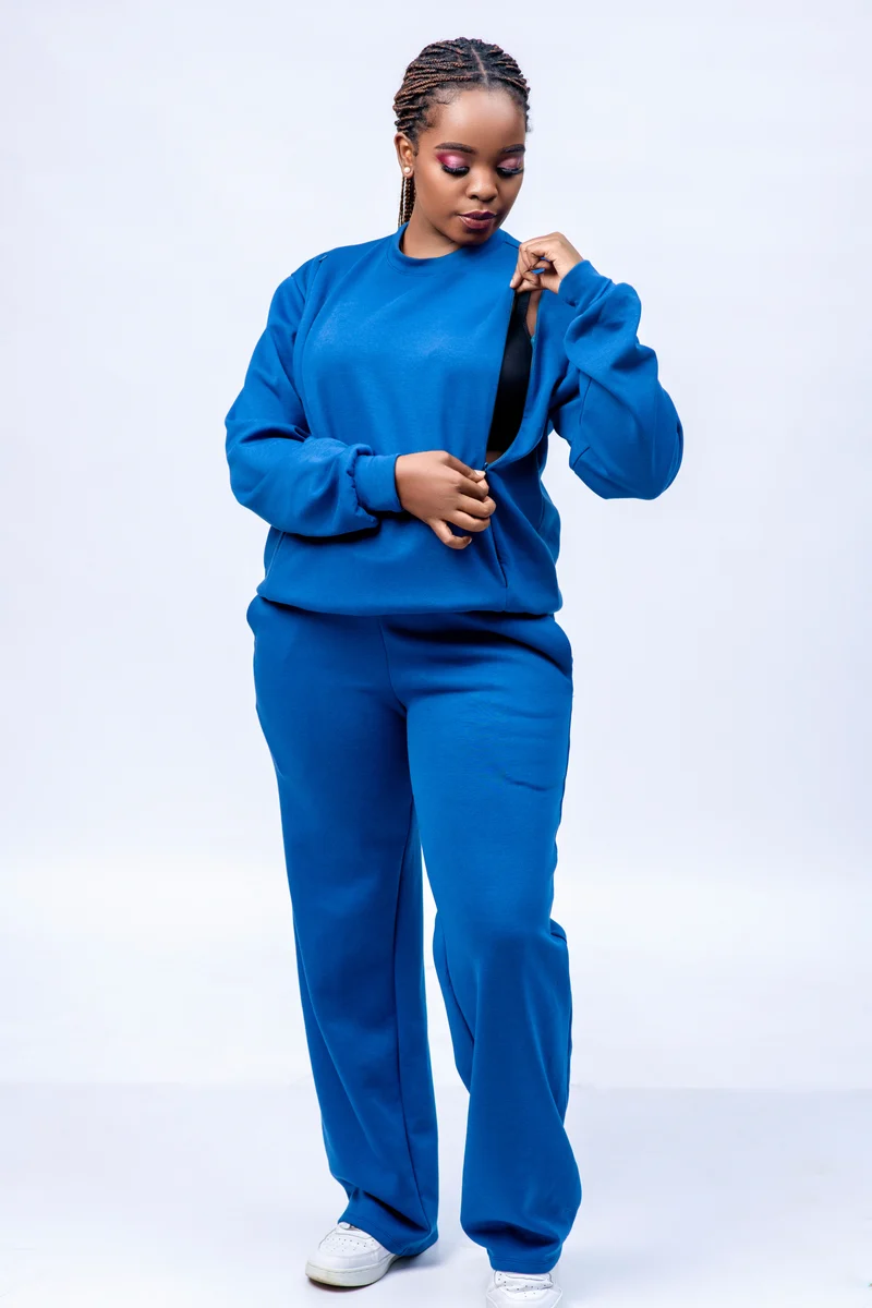 Navaa Collection 2-Piece Set, Sweatshirt and Pants - Blue (Breastfeeding-friendly)