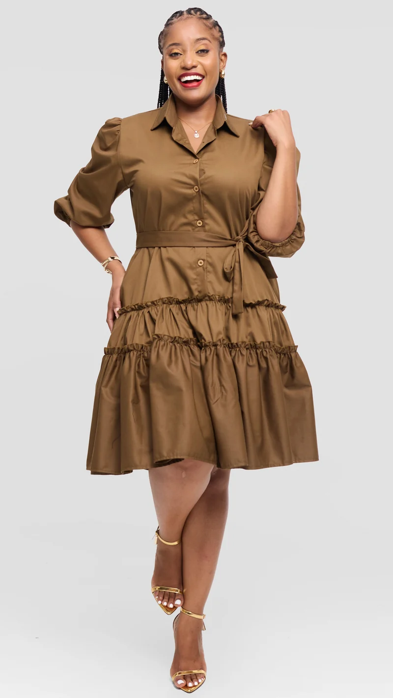 Lizola Serenity Shirt Dress - Brown