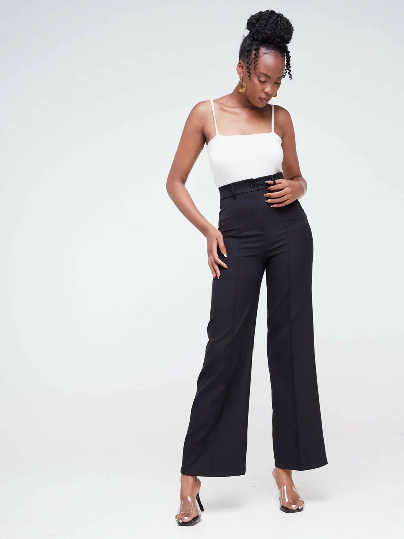 The Fashion Frenzy Flared Pants - Black