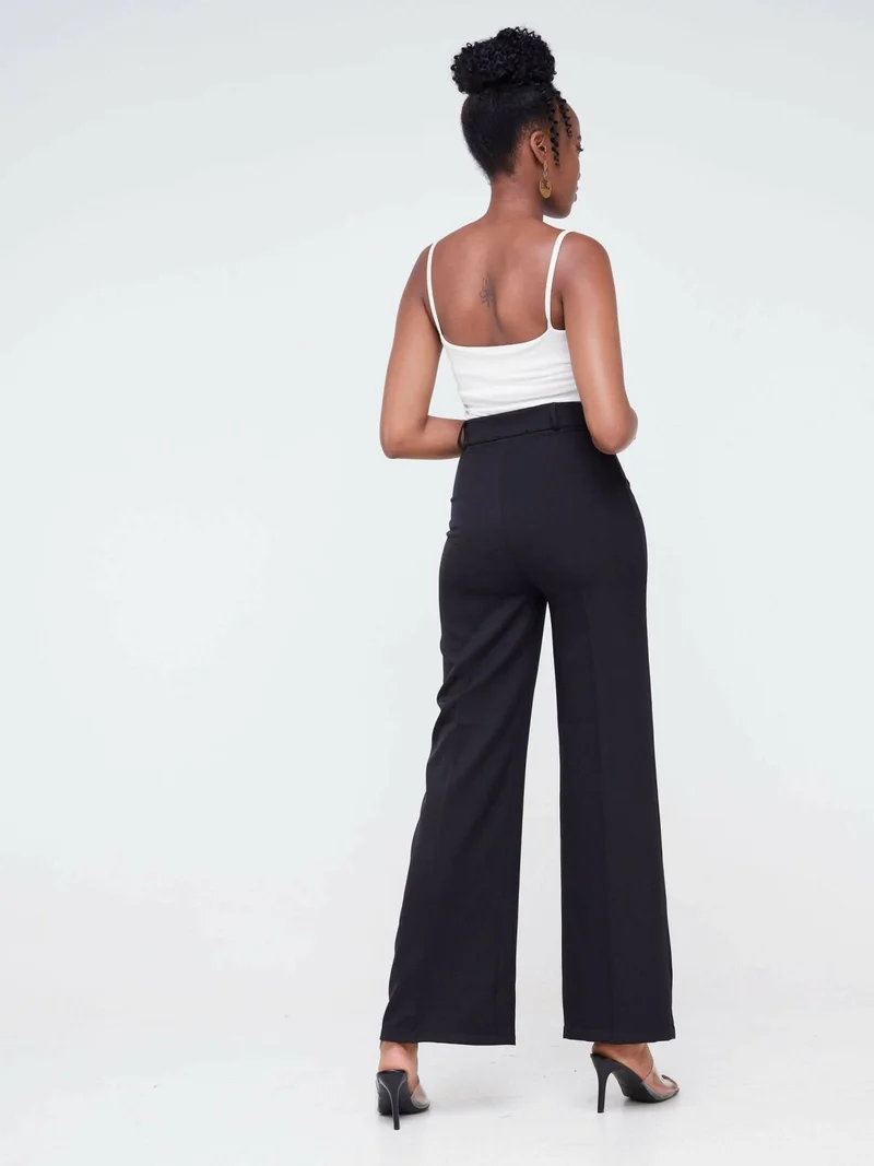 The Fashion Frenzy Flared Pants - Black