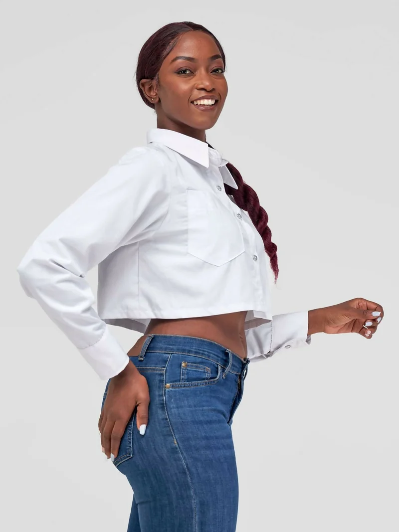 Merli Africa Crop Shirt - White