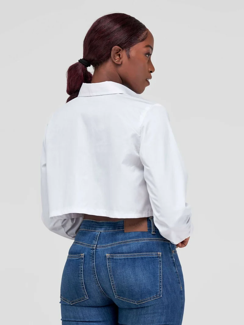 Merli Africa Crop Shirt - White