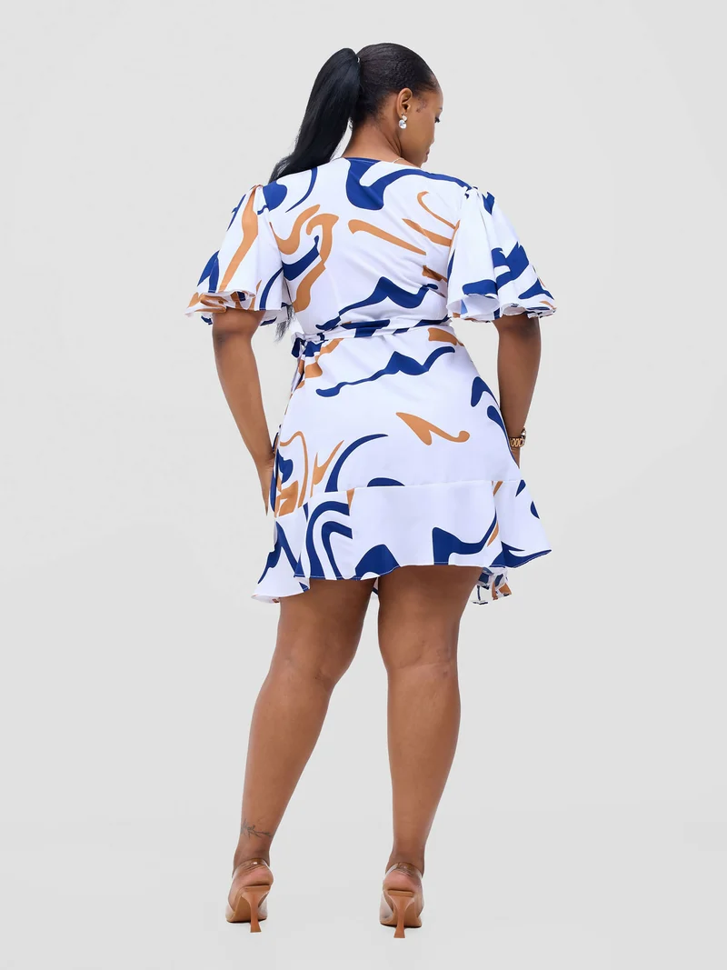 Phyls Collections Midi Wrap Dress - White
