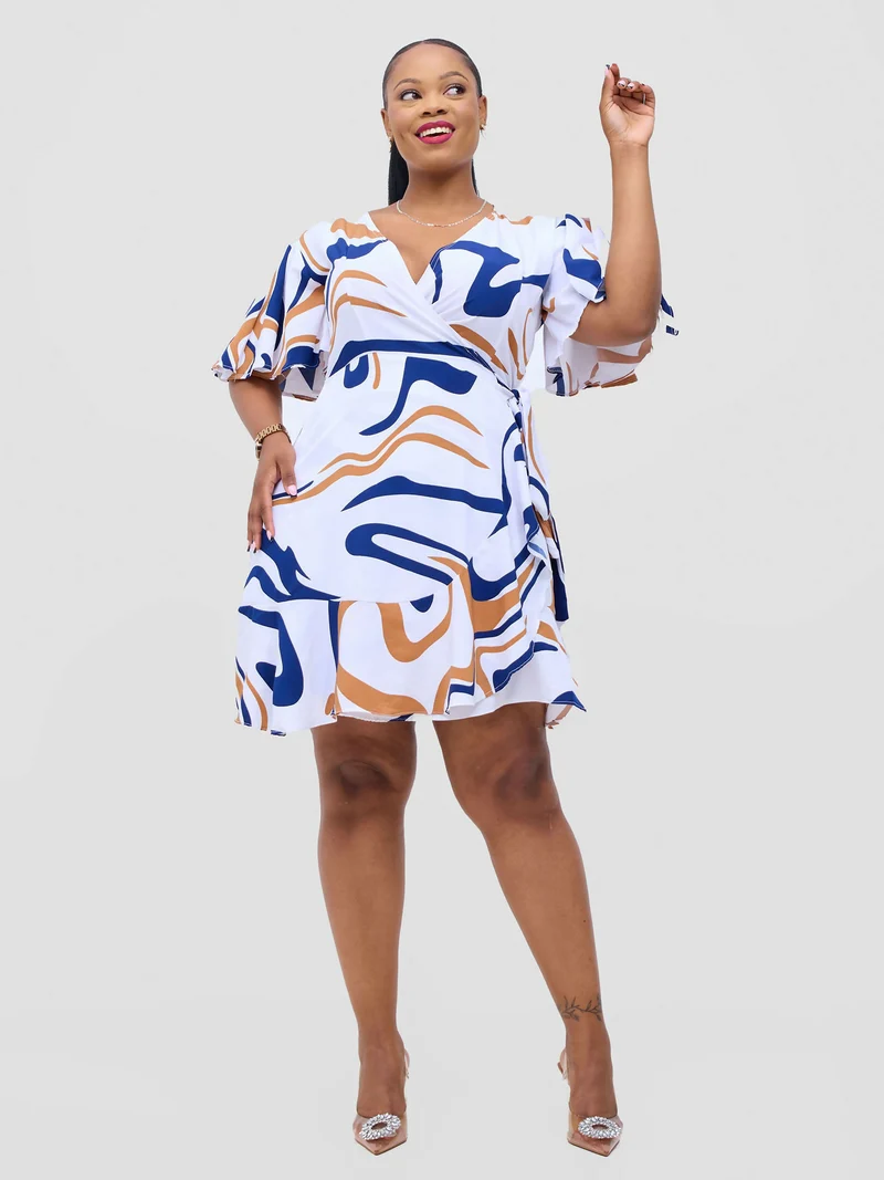 Phyls Collections Midi Wrap Dress - White