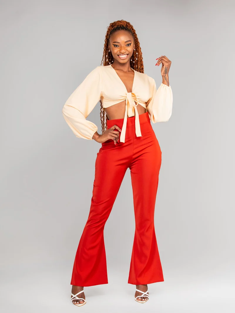 Da'Joy Fashions Andeska Pant Set - Beige / Brown