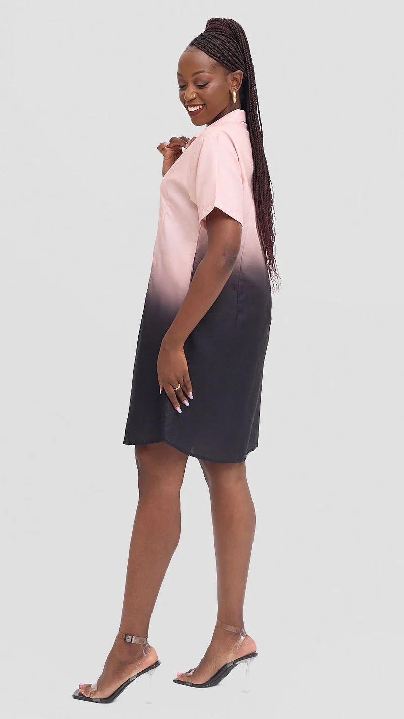 AGAMU Mandi Shirt Dress - Mauve / Black