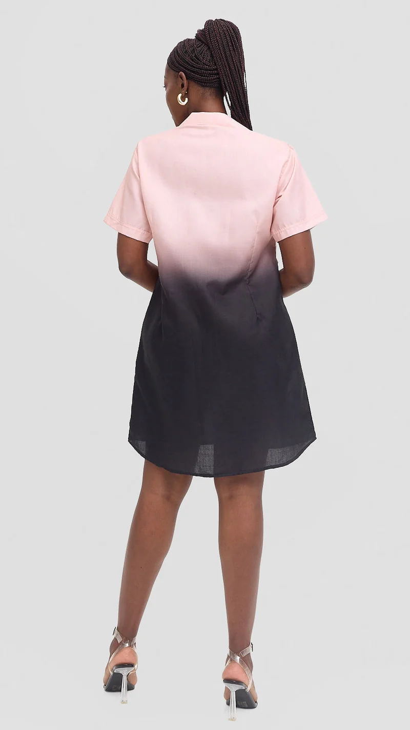 AGAMU Mandi Shirt Dress - Mauve / Black