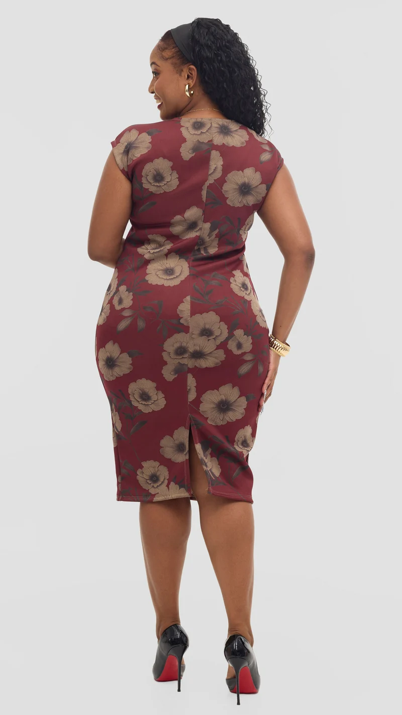 Lizola Chaya Bodycon Dress - Maroon