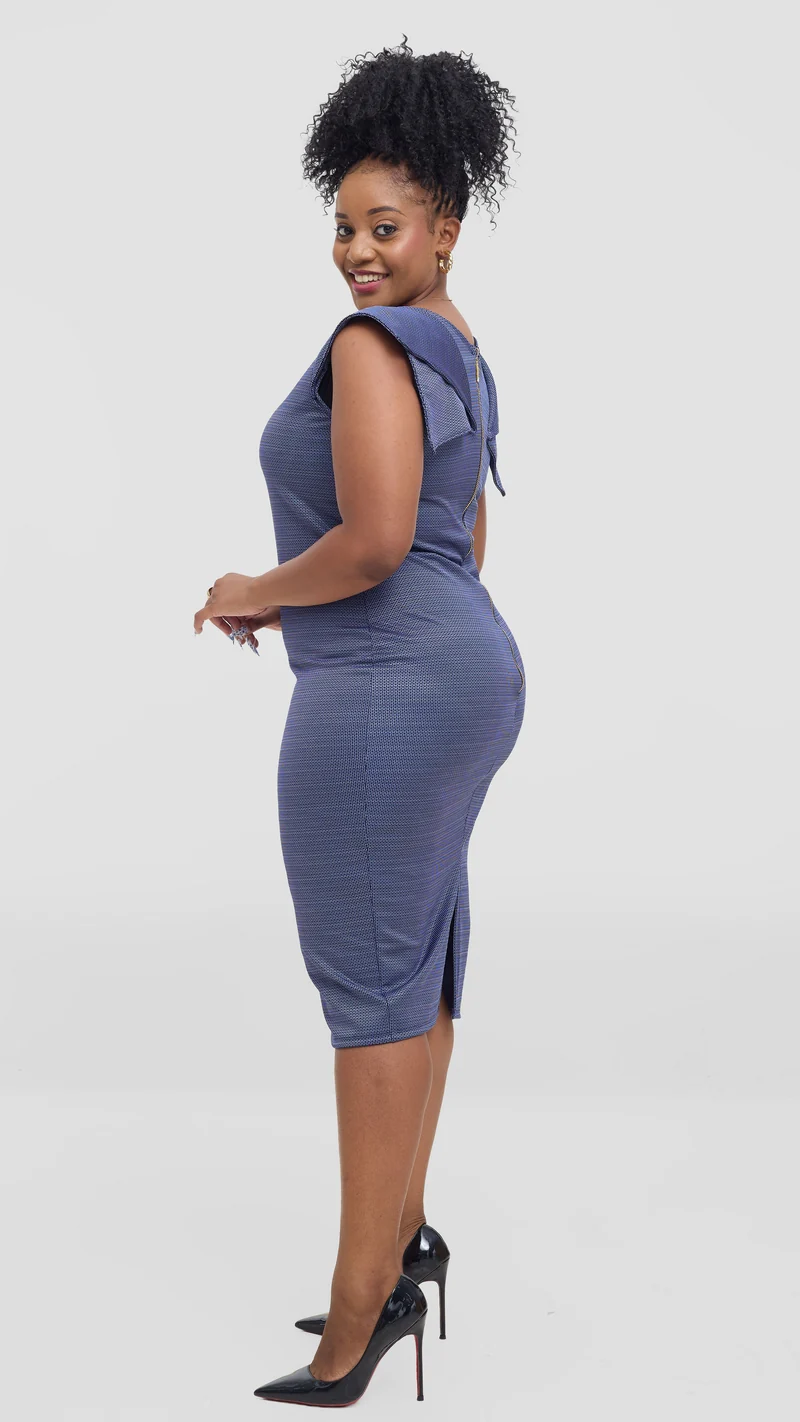 Lizola Celeste Bodycon Dress - Navy Blue