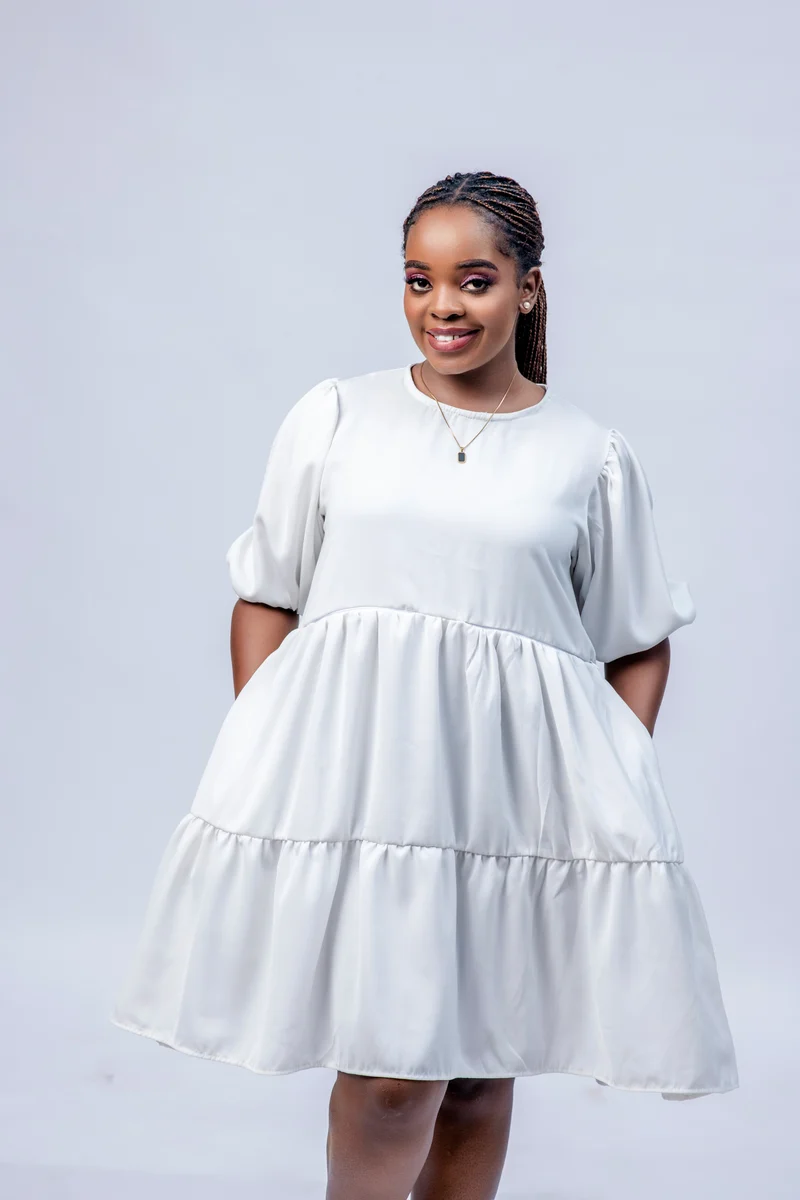Navaa Collection Shift Dress - Off White ( Breastfeeding-friendly)