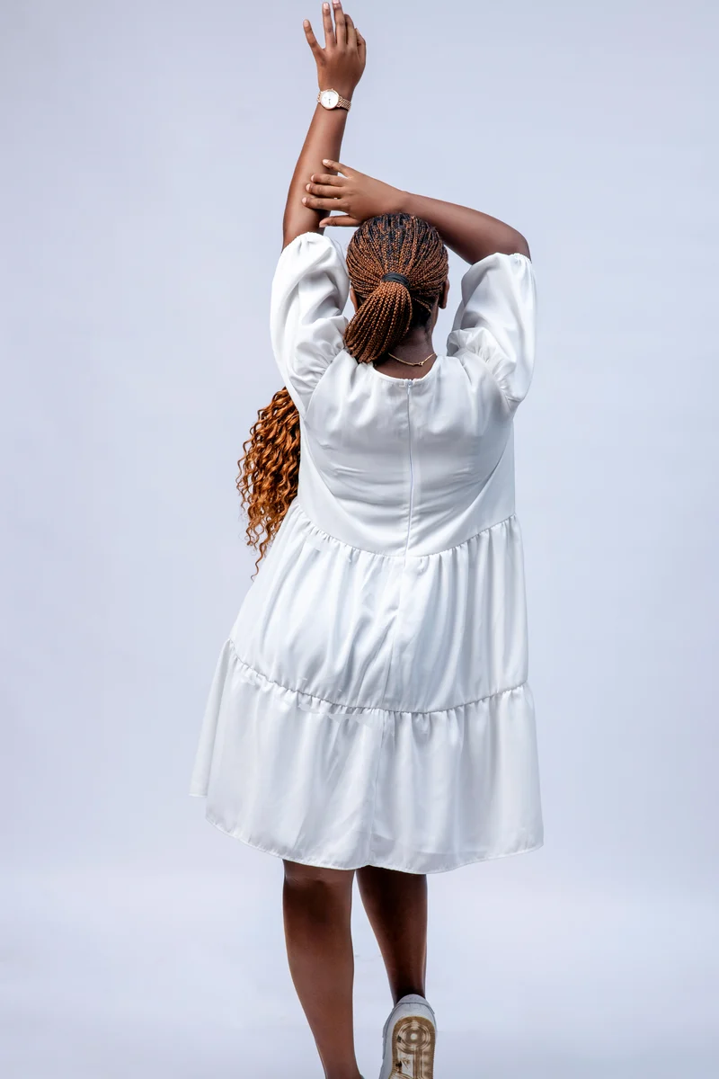 Navaa Collection Shift Dress - Off White ( Breastfeeding-friendly)
