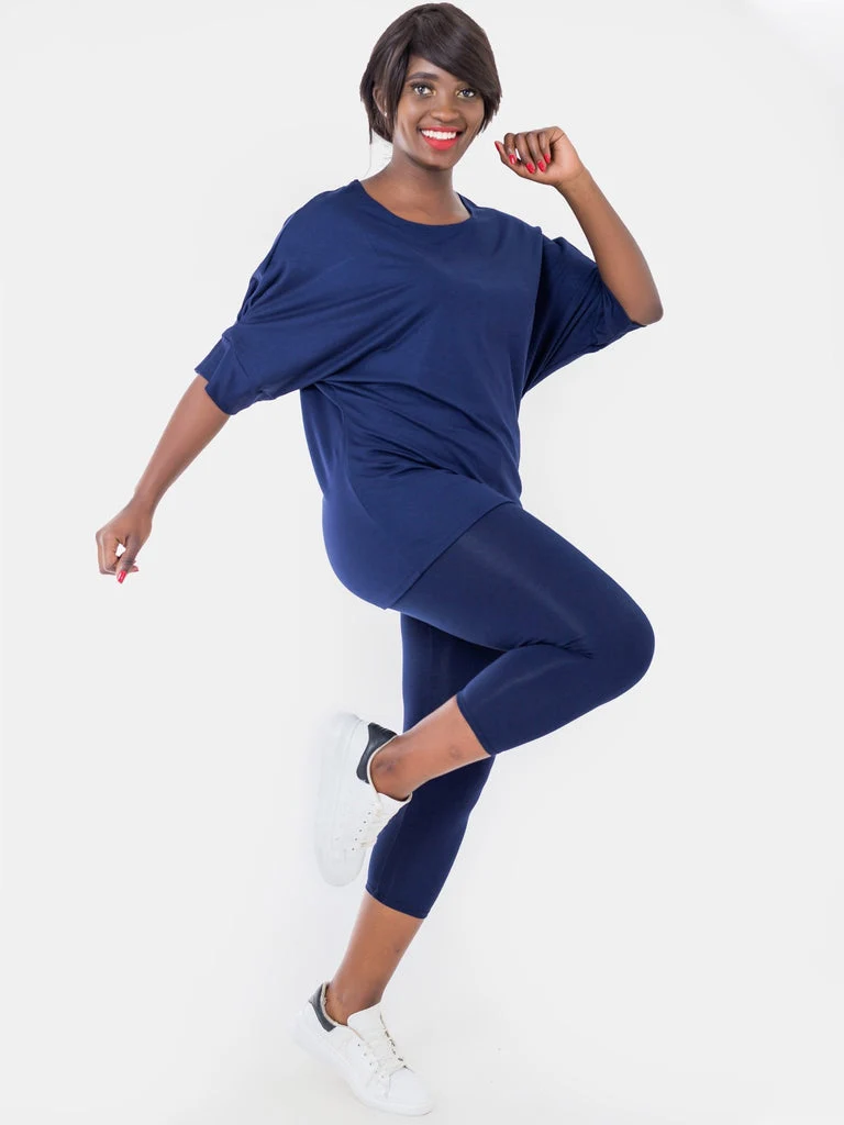Zoya Capri Leggings - Navy Blue