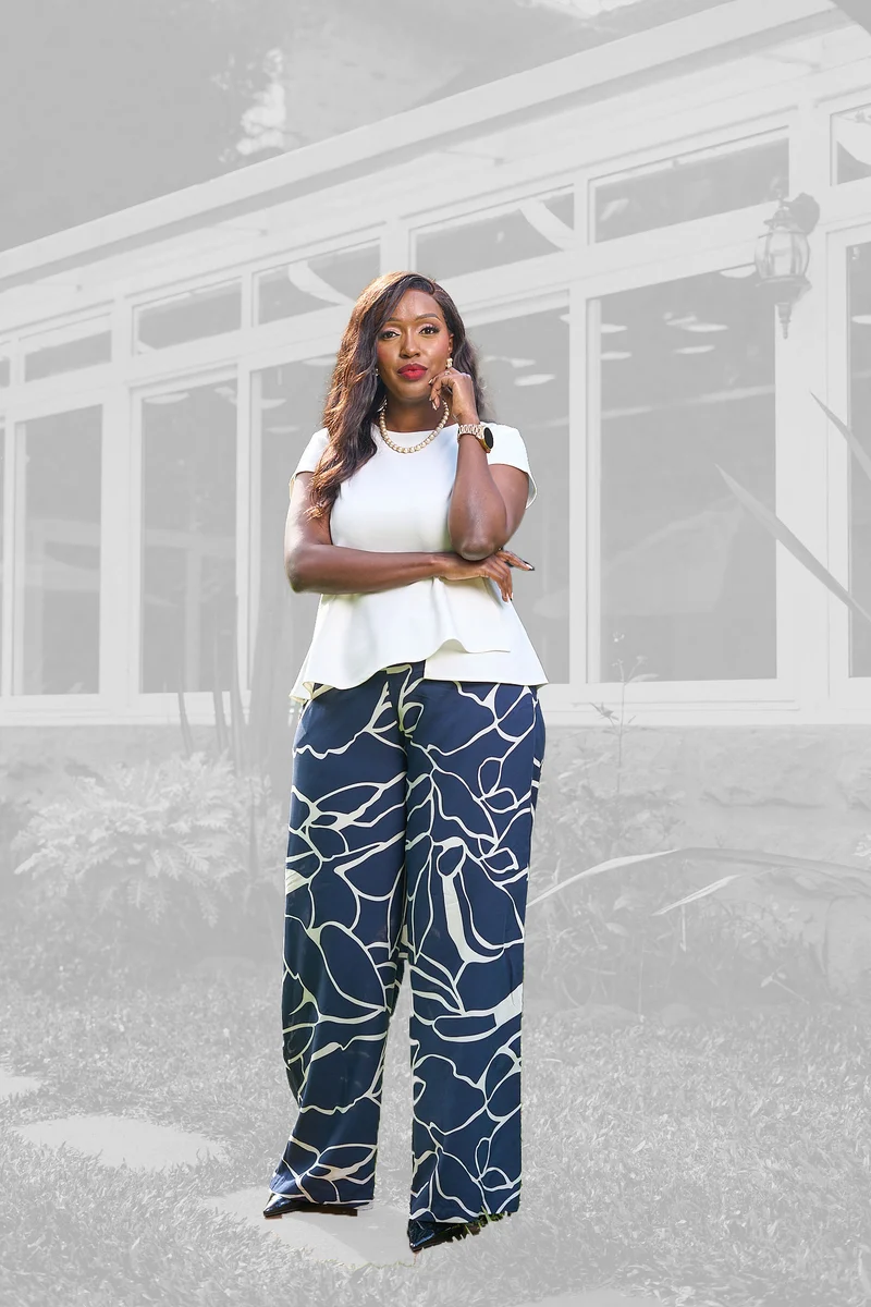 Kakiba Collections Chic Navy Palazzo Pants - Navy Blue / White