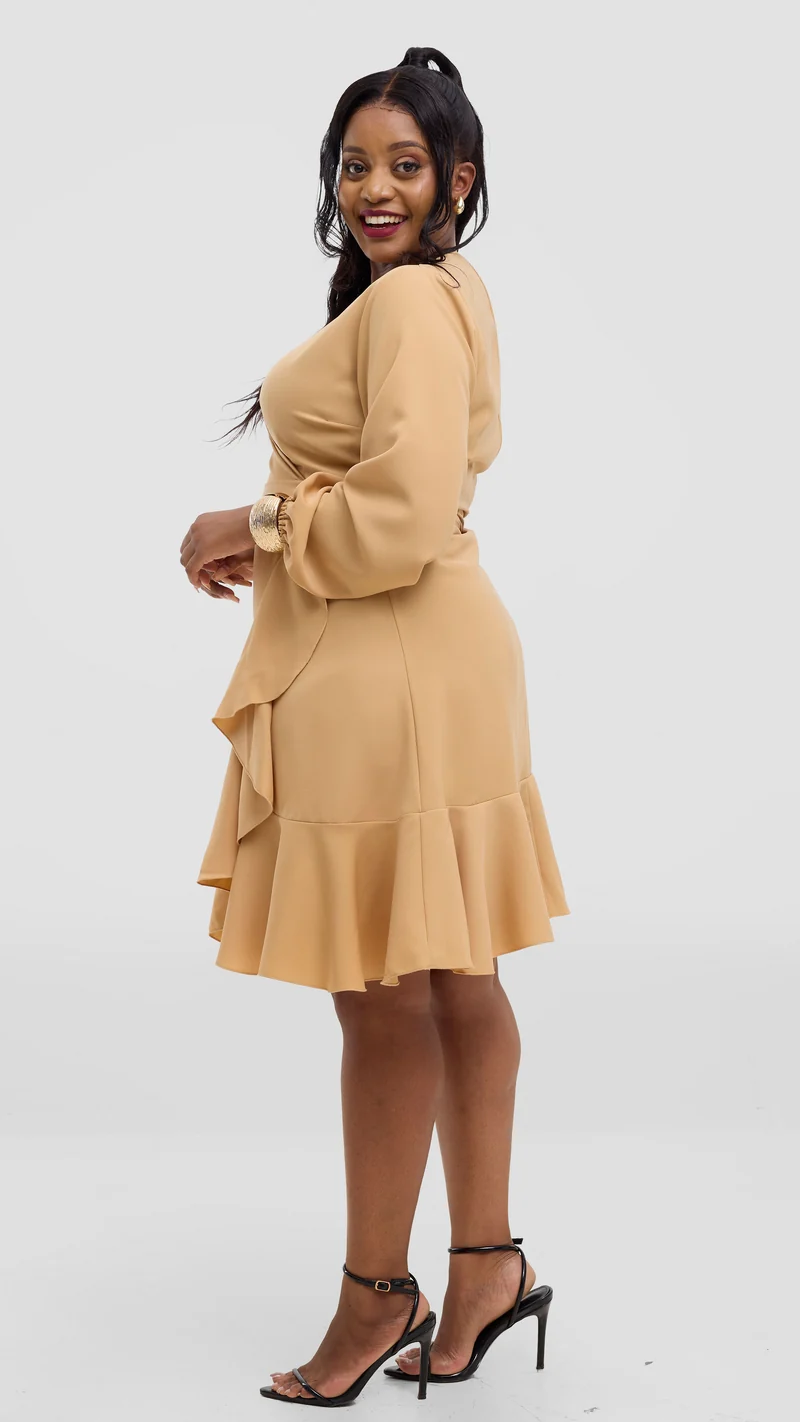 Lizola Brynn Wrap Dress - Beige