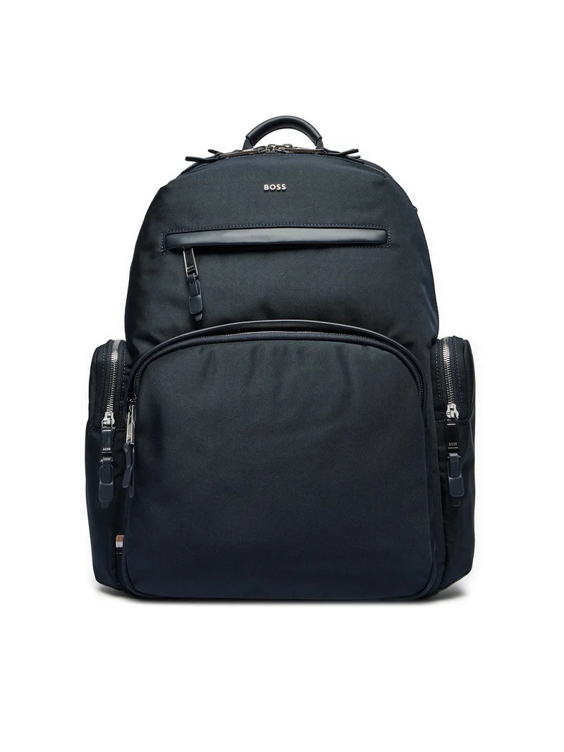 HUGO BOSS Herren Rucksack mit Logo und Zwei-Wege Reissverschluss Dunkelblau 50504306