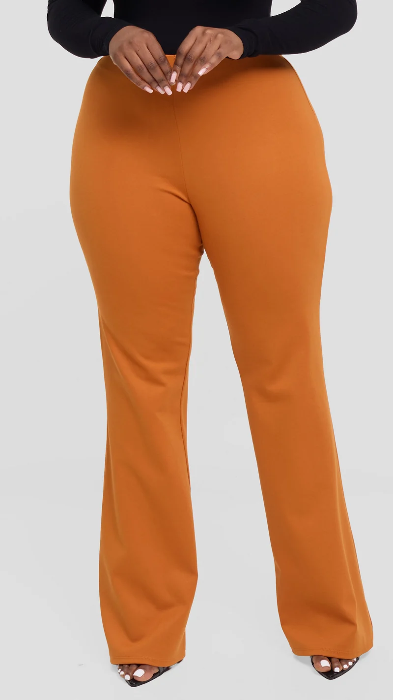 Vivo Studio Flared Pants In Ponte - Rust
