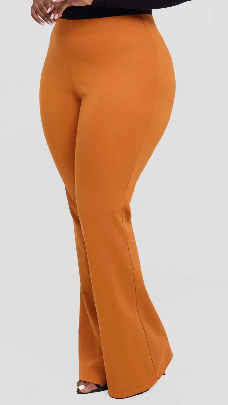 Vivo Studio Flared Pants In Ponte - Rust