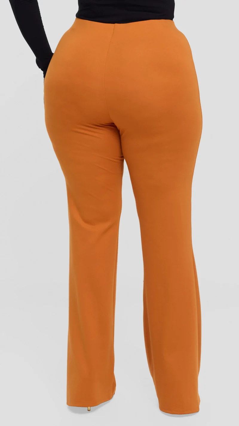 Vivo Studio Flared Pants In Ponte - Rust
