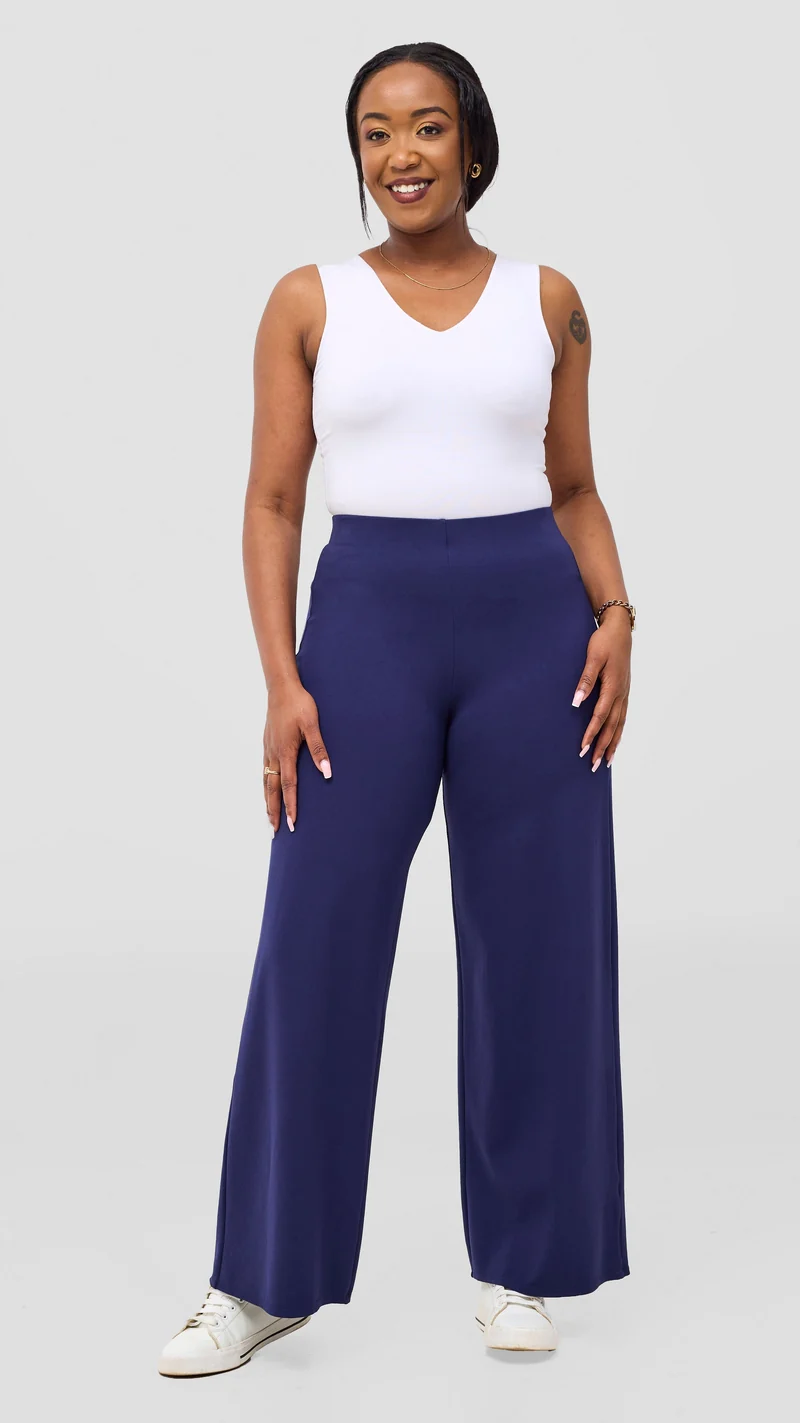 Vivo Kani Wide Leg Pants - Navy