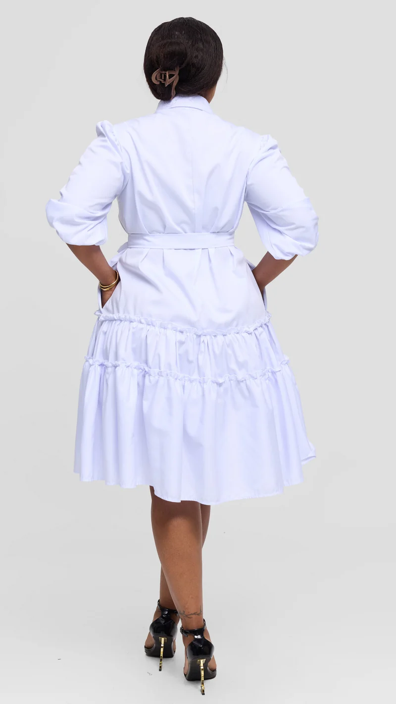 Lizola Saniyah Shirt Dress - White