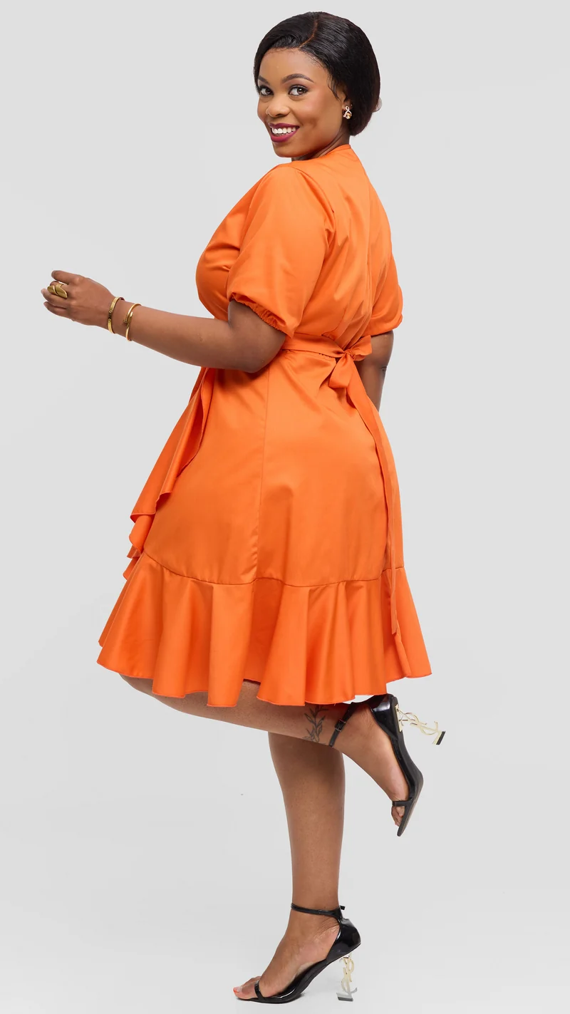 Lizola Wendy Wrap Dress - Orange