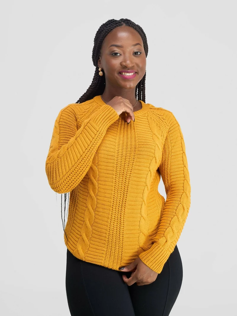 Stylish Sisters Fancy Sweater Top - Mustard