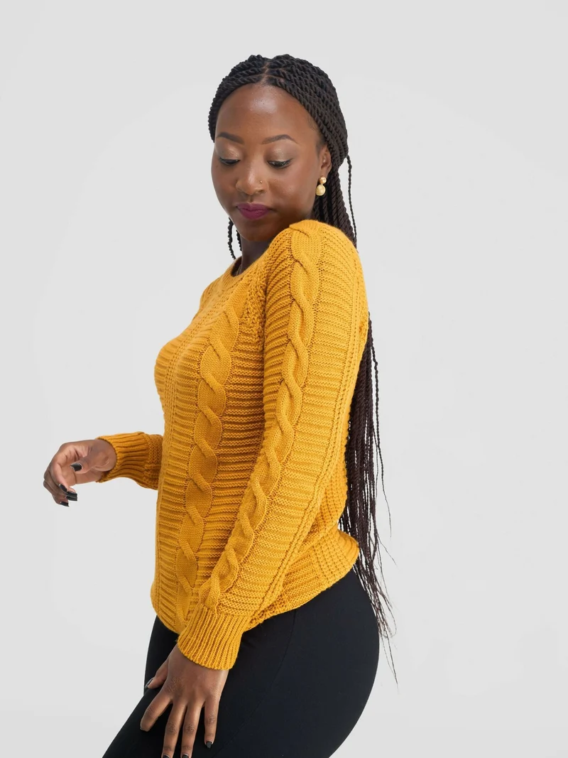 Stylish Sisters Fancy Sweater Top - Mustard