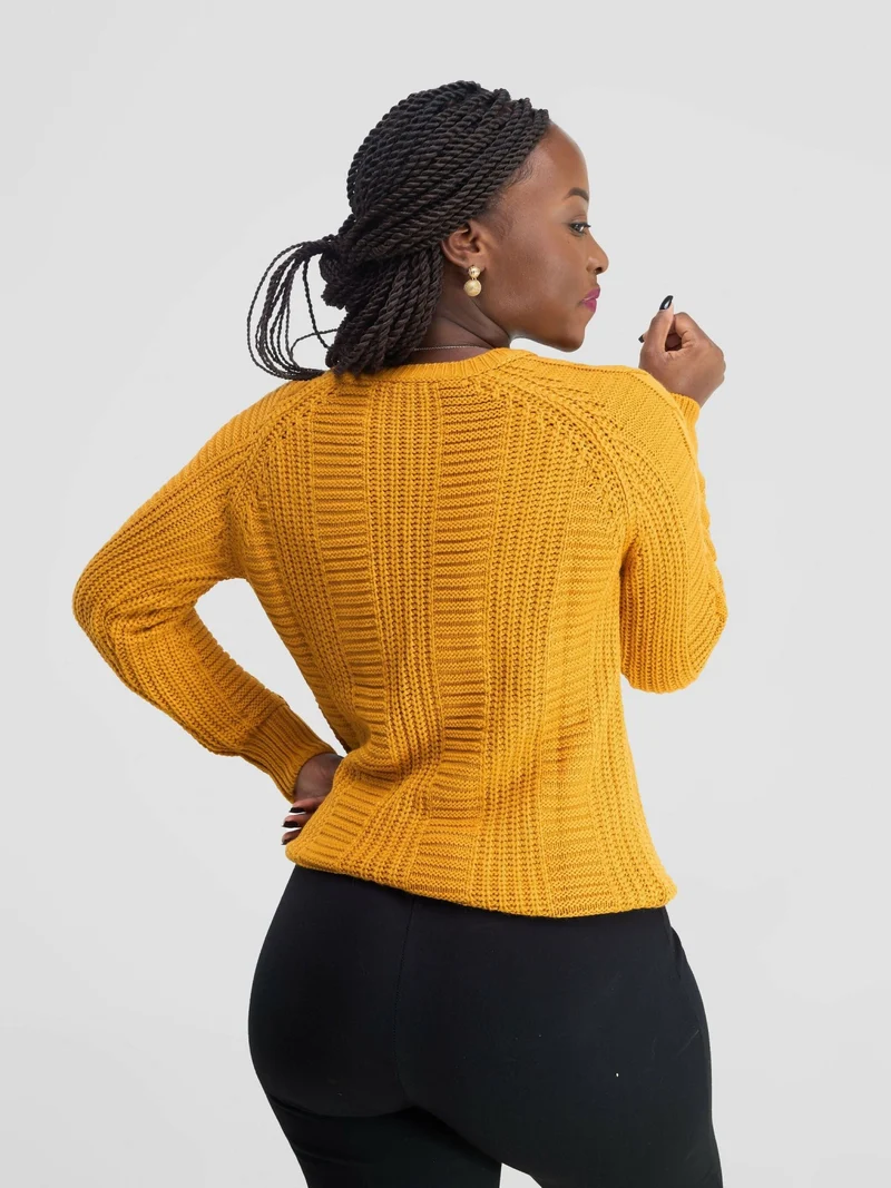 Stylish Sisters Fancy Sweater Top - Mustard