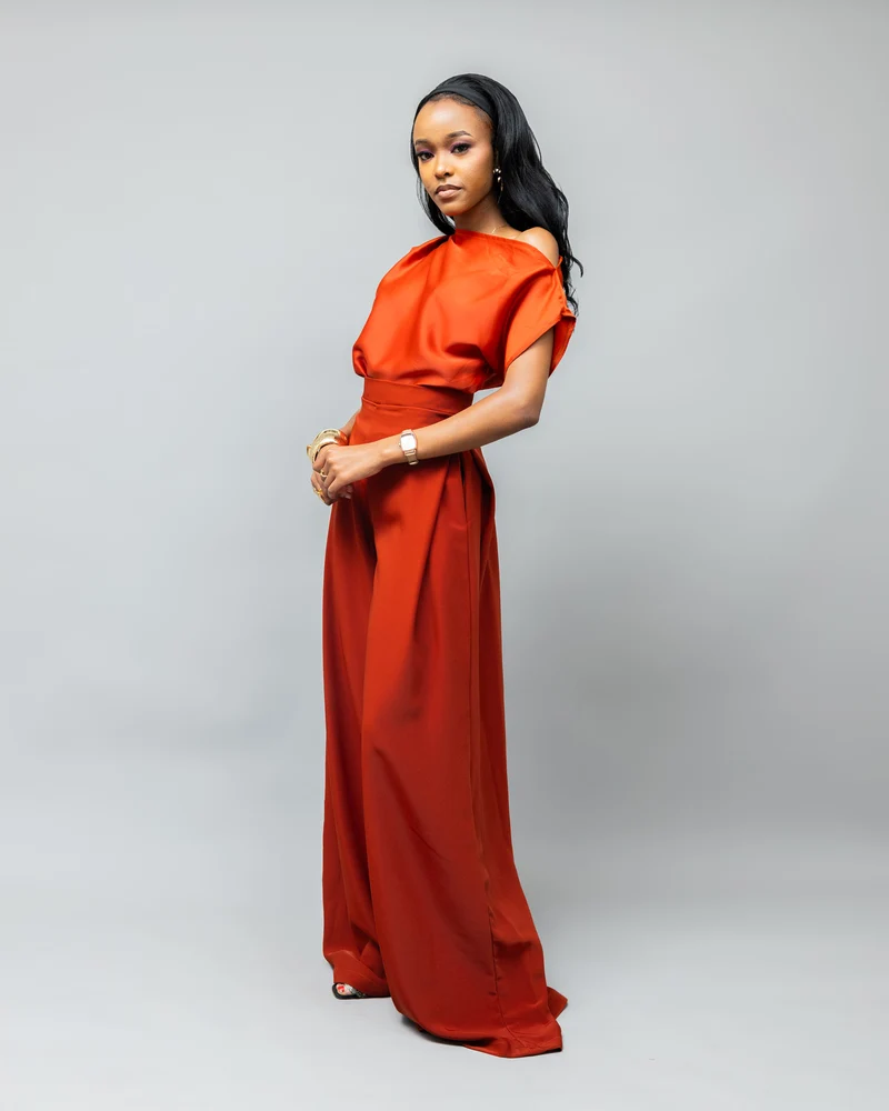Afriwia Copper Palazzo Set - Rust