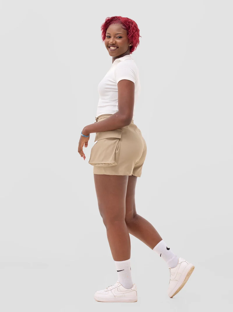 Zoya Sadira Cargo Shorts - Taupe